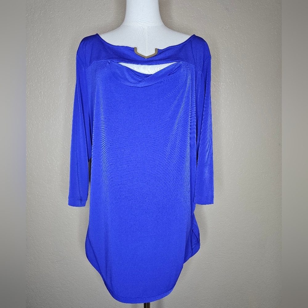 Premise Tunic Blue Long‎ Sleeve Fitted Bodysuit